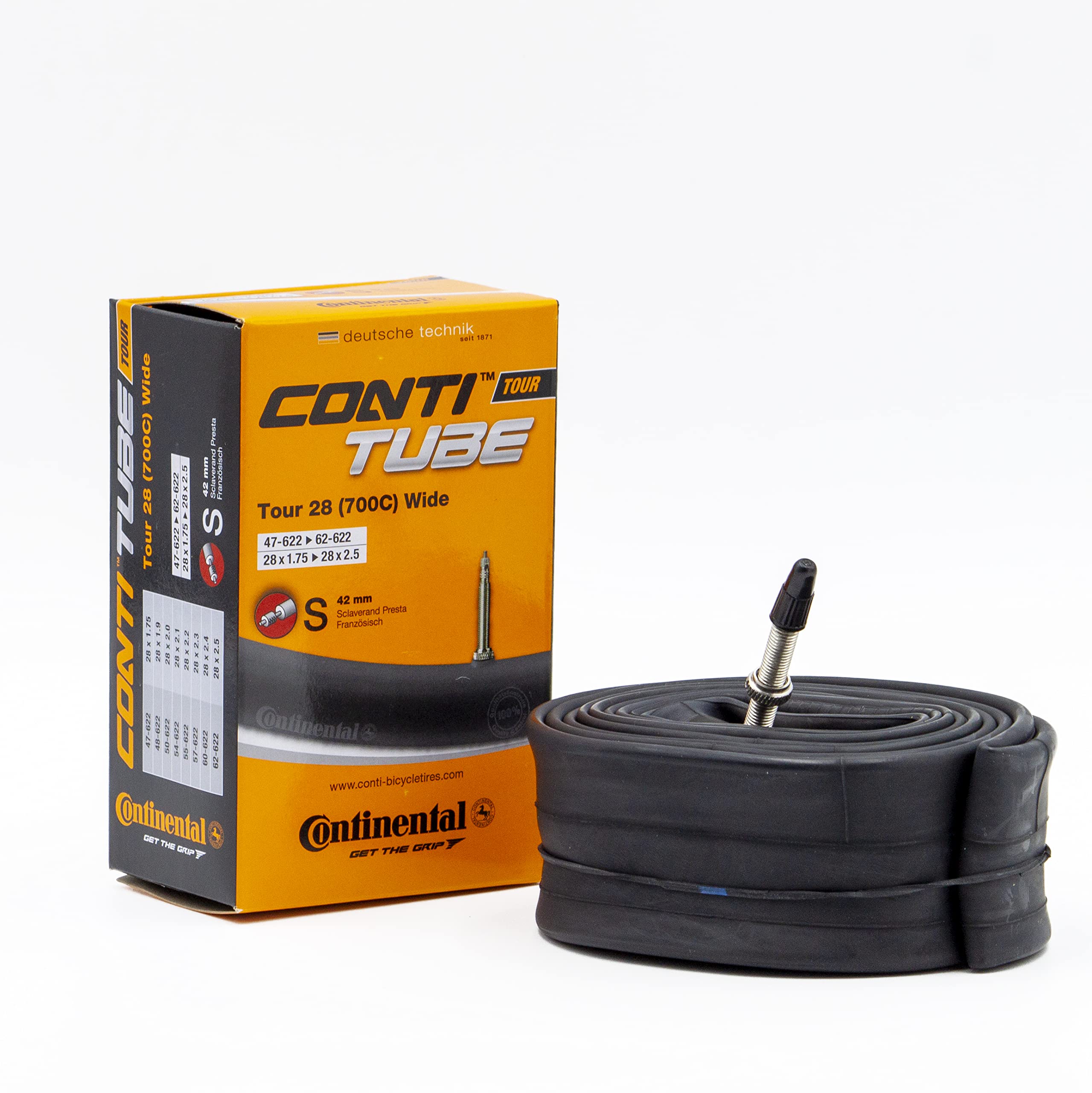 Continental Unisex Adult Tour Inner Tube - Black/Blk, Size 28/42 mm