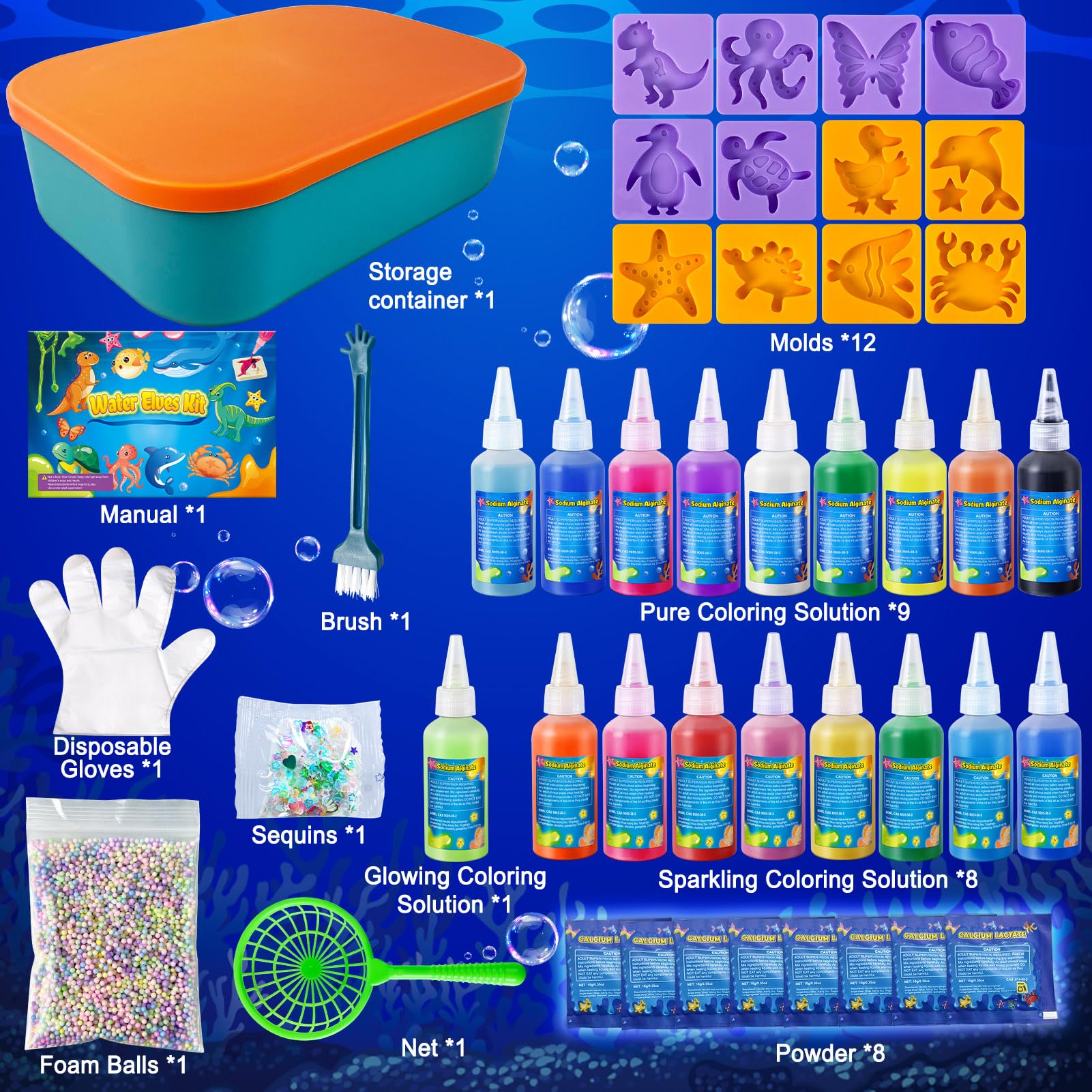 18 Colores Aqua Gel, Magic Water Elf, Elfo de Agua Magico, Kit de Gel de Agua para Niños