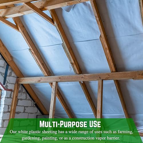 Miniatura 4 de Farm Plastic Supply - Láminas de plástico blanco - 6 mil - (32' x 100') - Láminas de plástico grueso, película de polietileno resistente, cubierta