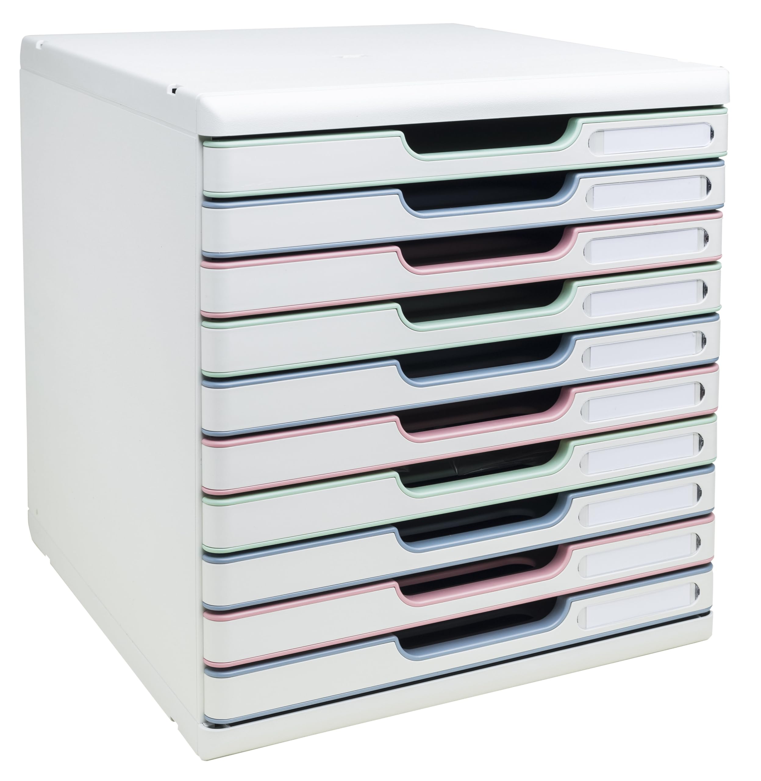 Exacompta - Réf. 302303D - MODULO A4 Autentik - Module de classement 10 tiroirs fermés pour documents A4+ - Dimensions extérieures : Prof. 35 x largeur 28,8 x Hauteur 32 cm - Assortis
