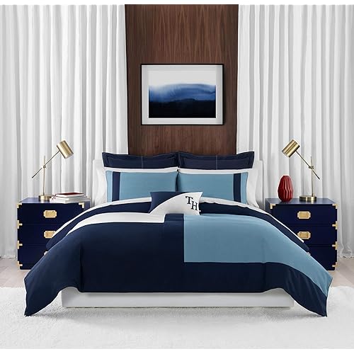 Tommy Hilfiger Conscious Colorblock Duvet Cover Set, Blue, Full/Queen