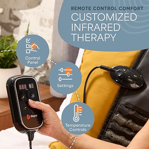 Miniatura 6 de Lifepro Alfombrilla térmica plegable de infrarrojo lejano de 74 pulgadas de longitud completa con almohadillas térmicas de infrarrojos lejanos,