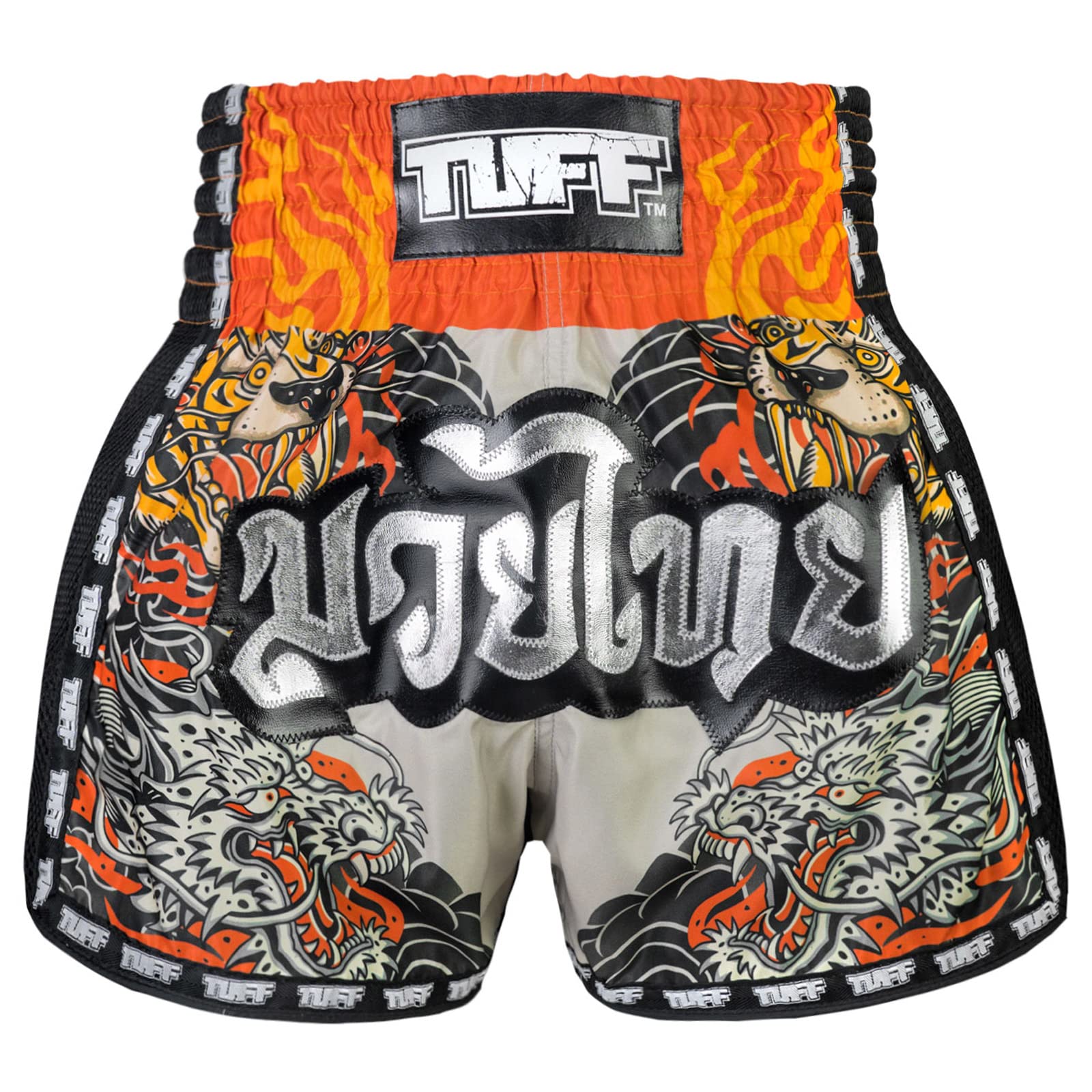 TUFF Sport Women's Unisex-Adults Kids Brown Muay Thai Shorts (S) - MSC105 Tora Mori to Kingyo