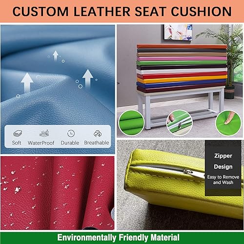 Miniatura 10 de Cojín de tamaño personalizado, cojines para banco de muebles de patio interiores y exteriores, cojín de asiento de espuma viscoelástica, funda de