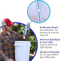Vista 2 de Bluelab TRUNV2 Medidor de Nutrientes Truncheon, Probador Digital de Conductividad en Agua (Las Escalas Incluyen: EC, 500, ppm 700, CF, TDS)