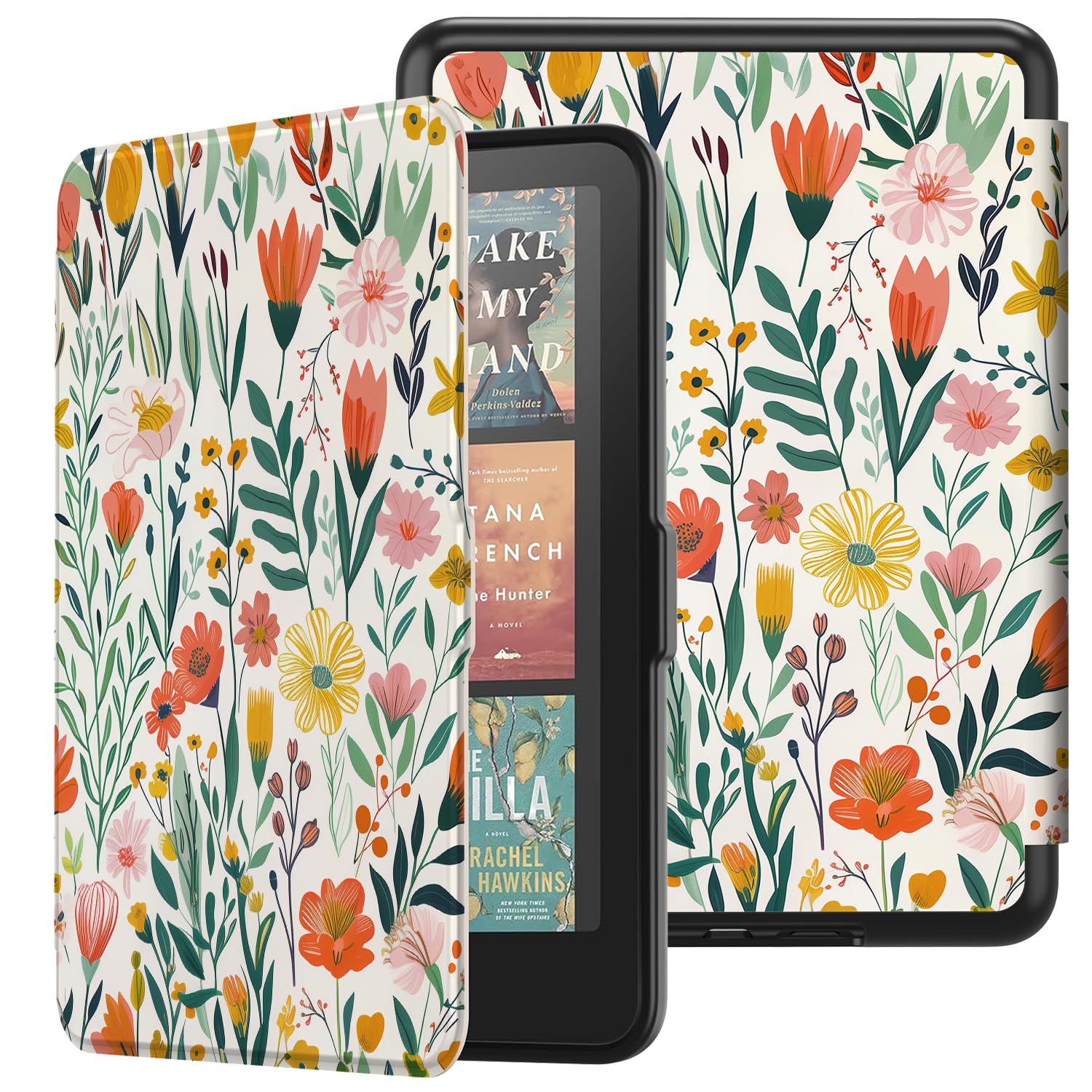 Famavala Shell Case for 7-Inch 2024 Amazon Kindle Paperwhite/Signature Edition (12th Generation) and Kindle Colorsoft Signature Edition (1st Gen), Compatible with Nook/Boox (Blossoms)