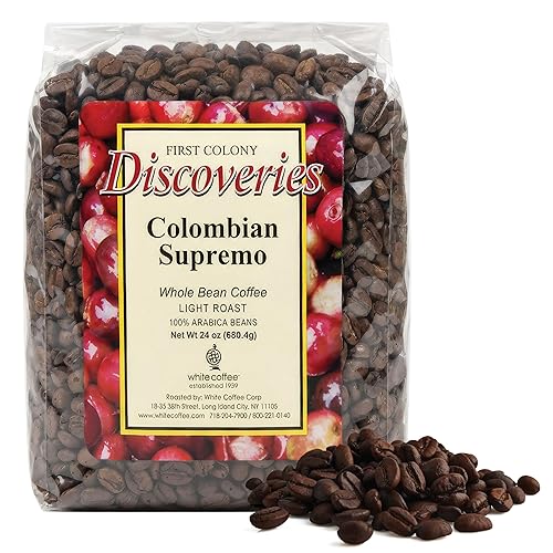 First Colony - Café en grano entero, supremo colombiano, 24 onzas