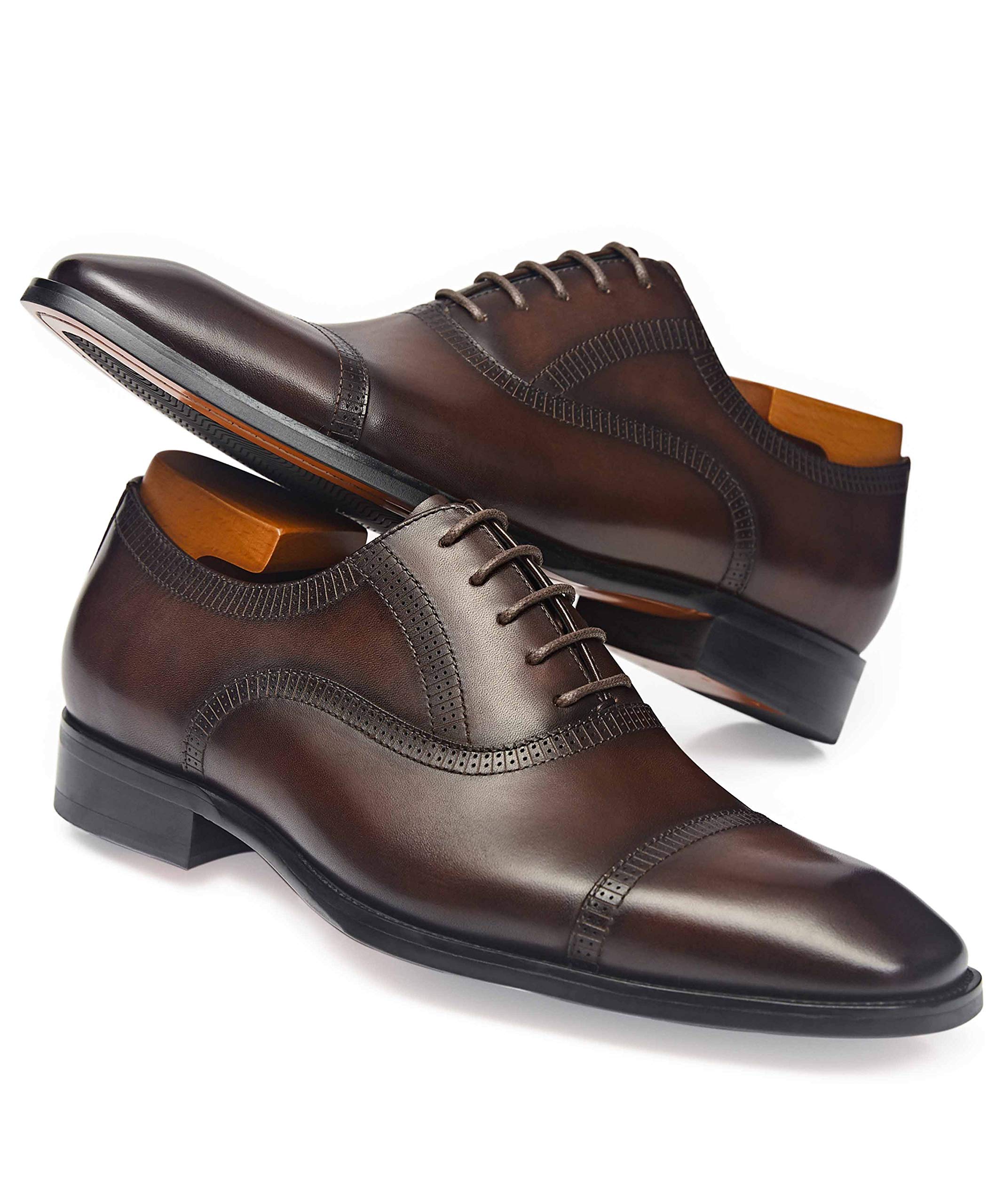 Mens Dress Shoes Formal Oxford Leather Wingtip Lace Up Shoes for Men