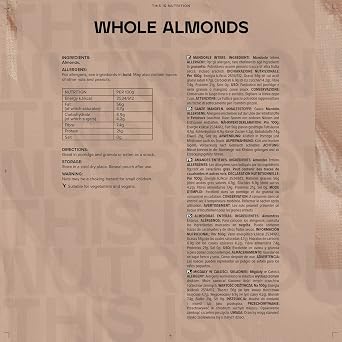 Bulk Whole Almonds, 500 g, Packaging May Vary