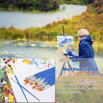 60 Piece Brushes Round Flat Small Brush Set Acrylic & Oil Painting Perfect for Beginners Artists and Painting Lovers (60 Rounds)