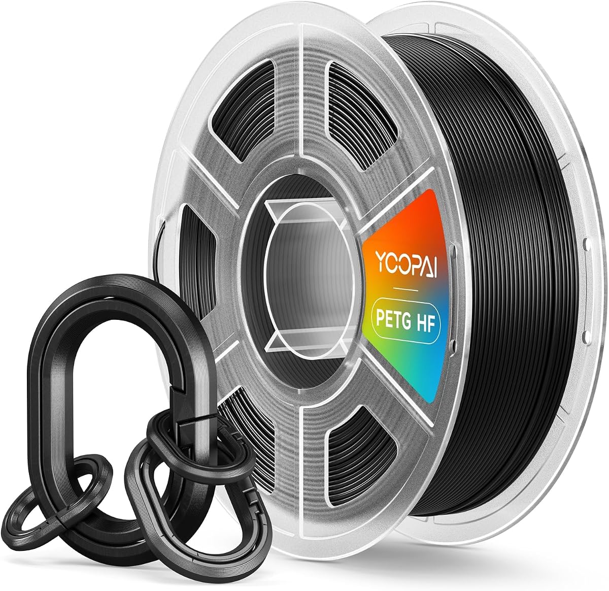PETG HF Black, 30-600mm/s Rapid Printing | Low Stringing, High Toughness, Odorless, Better Flow, 1KG (2.2lbs) High Speed 3D Printer Filament 1.75mm