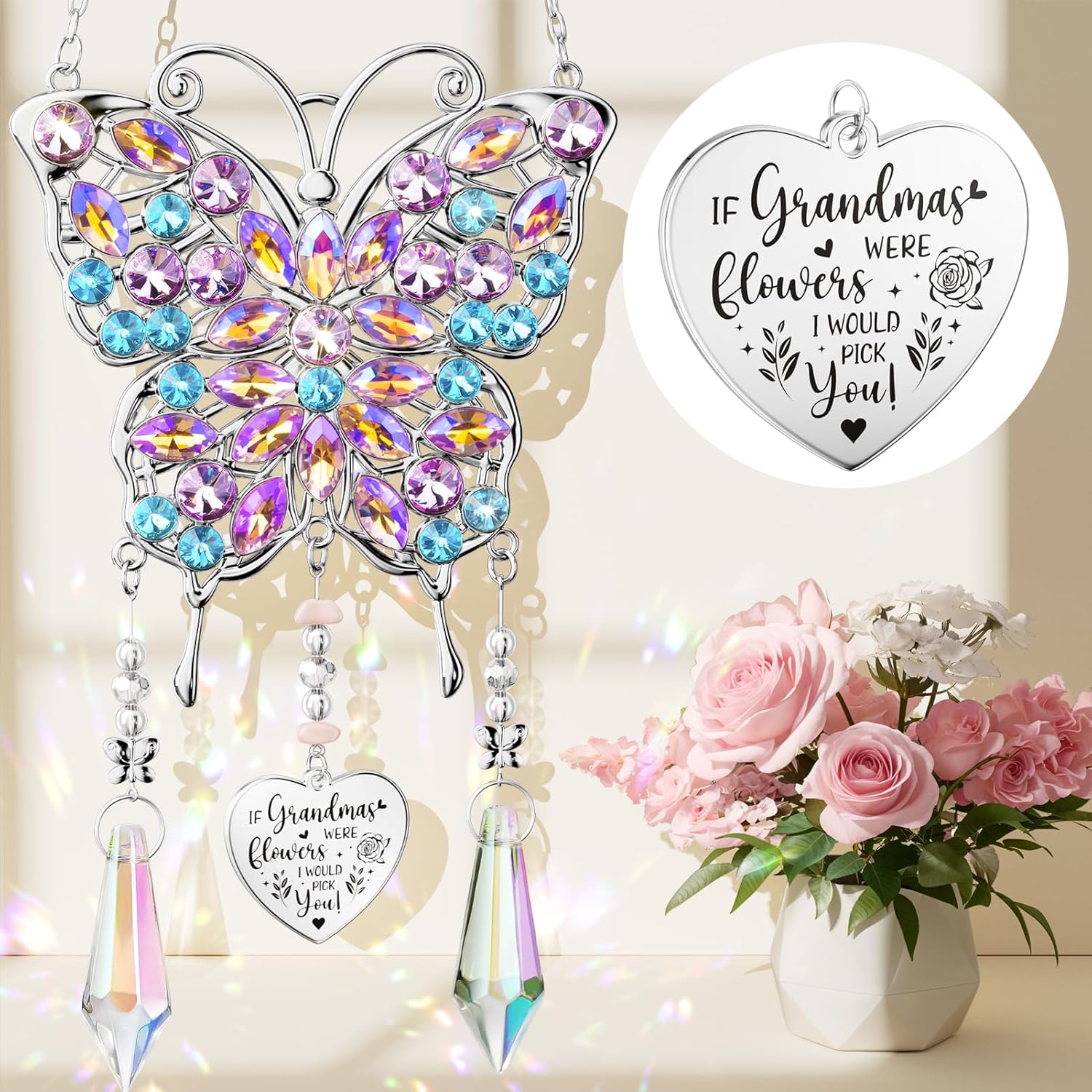 Ky And Bosamgifts For Mom Butterfly Suncatcher Crystal Stained Glass | Seychelles