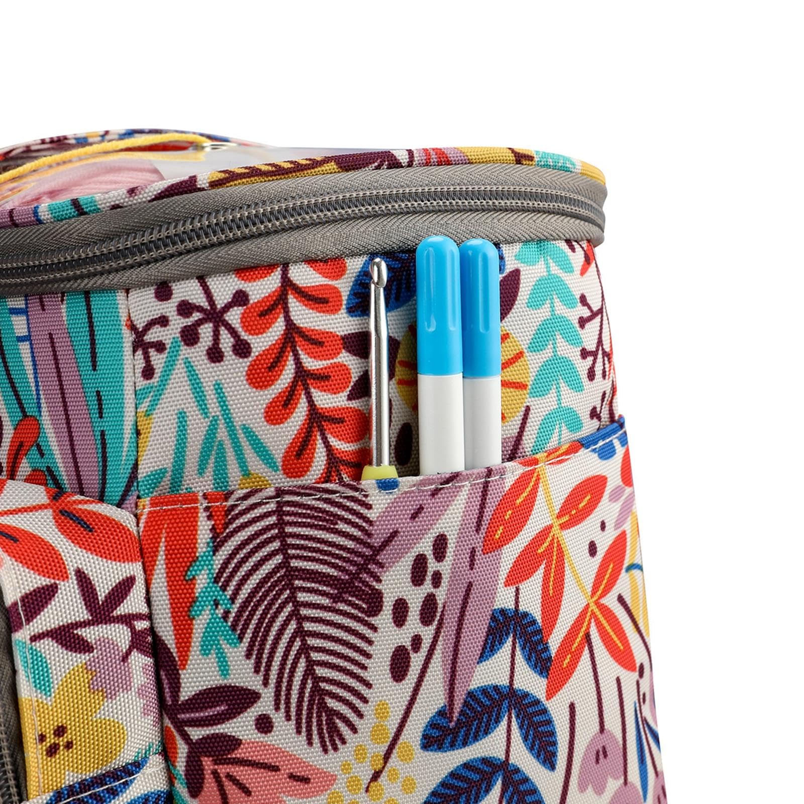 Milageto Bolsa para Tejer, Almacenamiento de Hilo, Organizador para Agujas de Tejer Y Ganchillos.