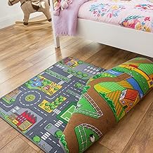 Children’s Double Sided Duo Reversible Activity Play Mat Educational Toy Nursery Room Bedroom Educational City Farm Animal Rug 95cm x 133cm