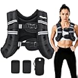 PACEARTH Weighted Vest,6lb/8lb/10lb/12lb/16lb/20lb/25lb/30lb Weight Vest with Reflective Stripe, Body Weight Vests for Women, Men, Weight Loss Workout, Strength Training, Running, Walking, Jogging
