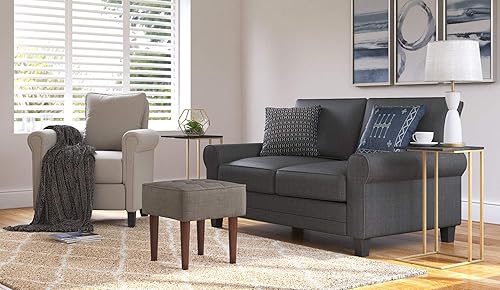 Miniatura 39 de Serta Harton - Mesa C plegable, bandeja expandible para TV, soporte para laptop, moderna de mediados de siglo, mesa auxiliar lateral para sala de