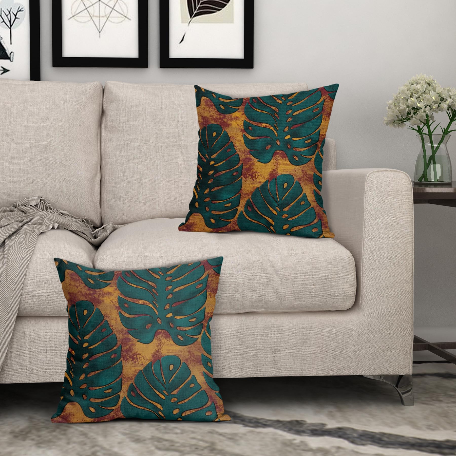 Dekorative Kissenbezge mit tropischen Monstera-Blttern, Pflanzenmotiv, 2  Stck, botanische Baumwolle, Leinen, moderne Heimdekoration, fr Sofa,  Couch, Kissen im Freien : Amazon.de: Kche, Haushalt & Wohnen
