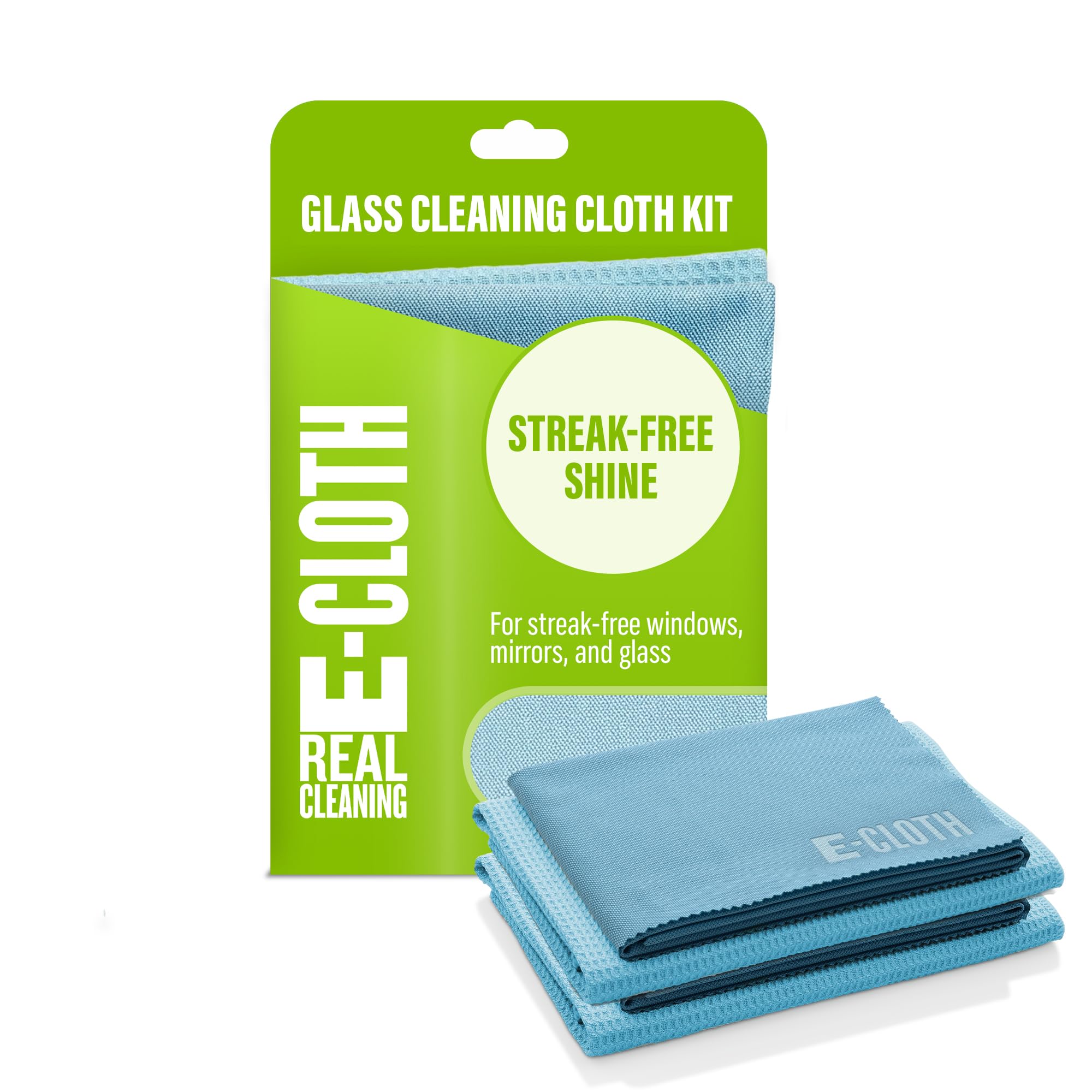 E-Cloth Alaskan Blue Glass Cleaning Cloth And Window Cleaning Cloth Microfibre Towel Cleaning Kit For Windows, Streak-Free Windows With Just Water, Car Windshield, Mirrors - 2Pack