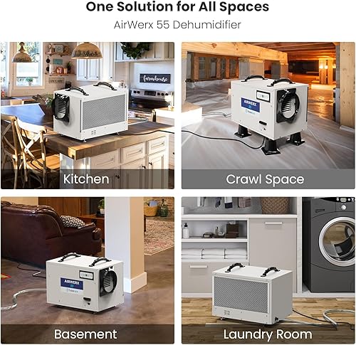 Miniatura 8 de Deshumidificador BaseAire Crawlspace, deshumidificadores comerciales de 113 pintas con manguera de drenaje para sótano de toda la casa, industria,