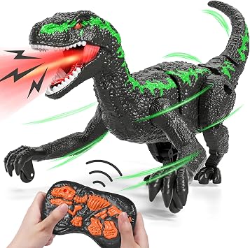 Bennol Remote Control Dinosaur Toys for Kids 3-5 5-7, One-Key Demo Simulator Jurassic Velociraptor Dino Toys for Kids Boys with Light & Sounds, Dinosaur Toy Gifts for 3 4 5 6 7 8 Years Old Boys