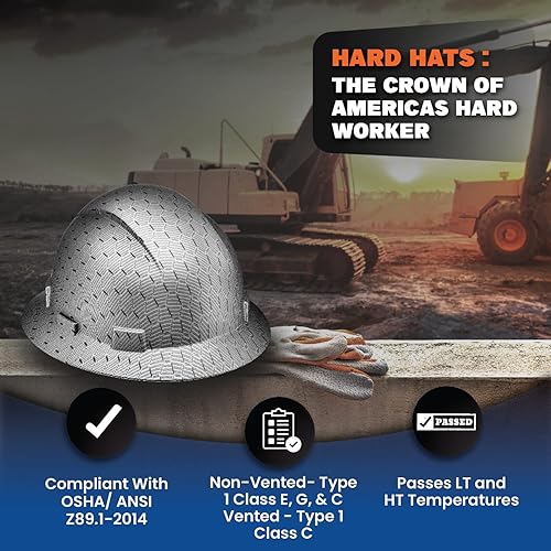 Miniatura 5 de Full Brim OSHA Construction Hard Hat, Carbon Fiber Design Gloss Finish Hard Hats, Work Approved Safety Helmet. Hardhat by ACERPAL