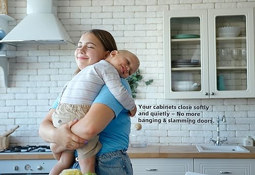 Miniatura 2 de DecoBasics Bisagras sin marco para gabinete de cocina (paquete de 2), bisagras de puerta de cierre suave, bisagras de metal para cajones de cocina,