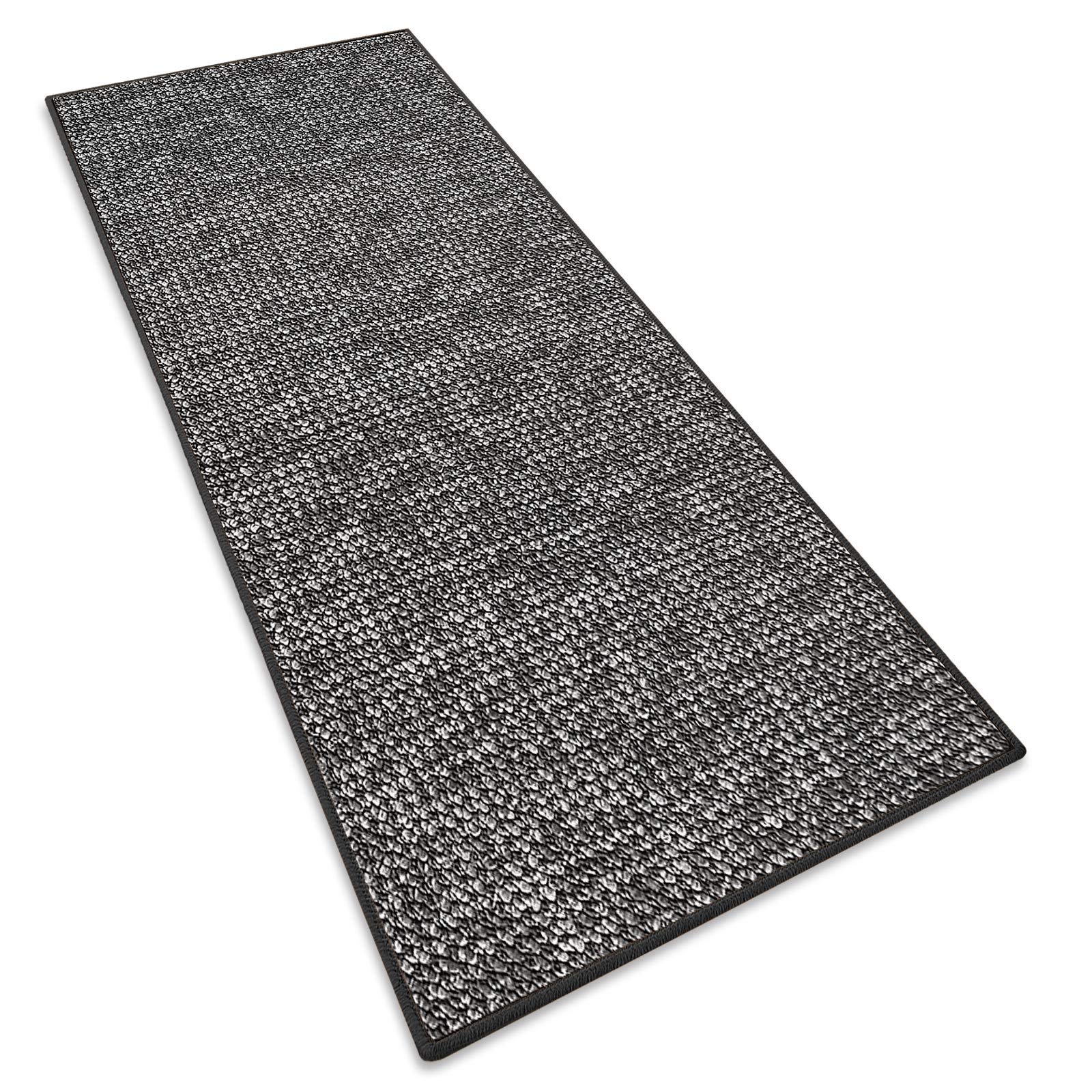 casa pura Tapis de Couloir - Tapis de Passage Doux et Résistant | Tapis pour Cuisine, Salon, entrée | Nombreuses Tailles et Couleurs au Choix | Grandeur (Anthracite 80x350 cm)