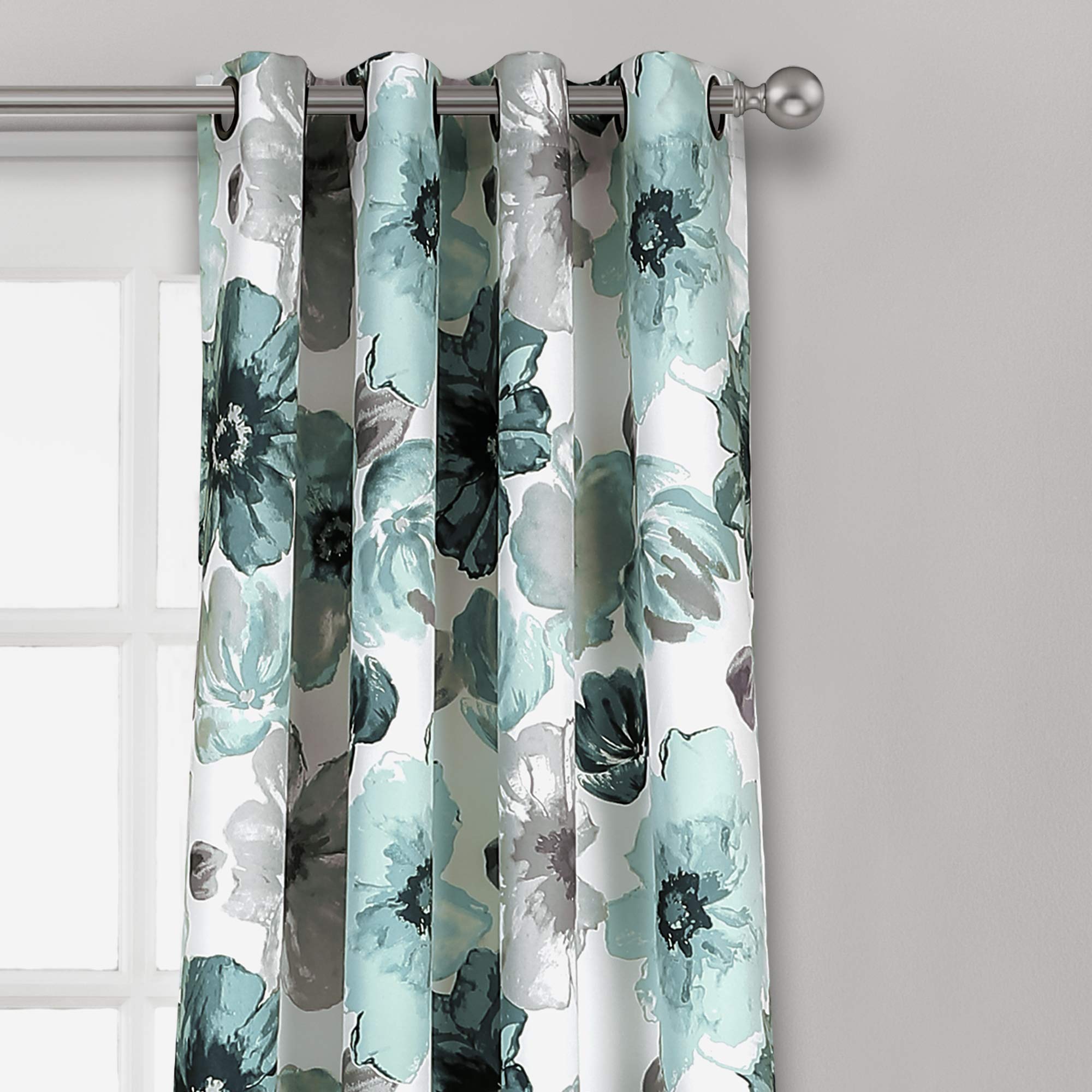 Lush Decor Leah Room Darkening Window Curtain Panels Blue 52X108 Set, W 52" x L 108" (2 Panels) - Image 2