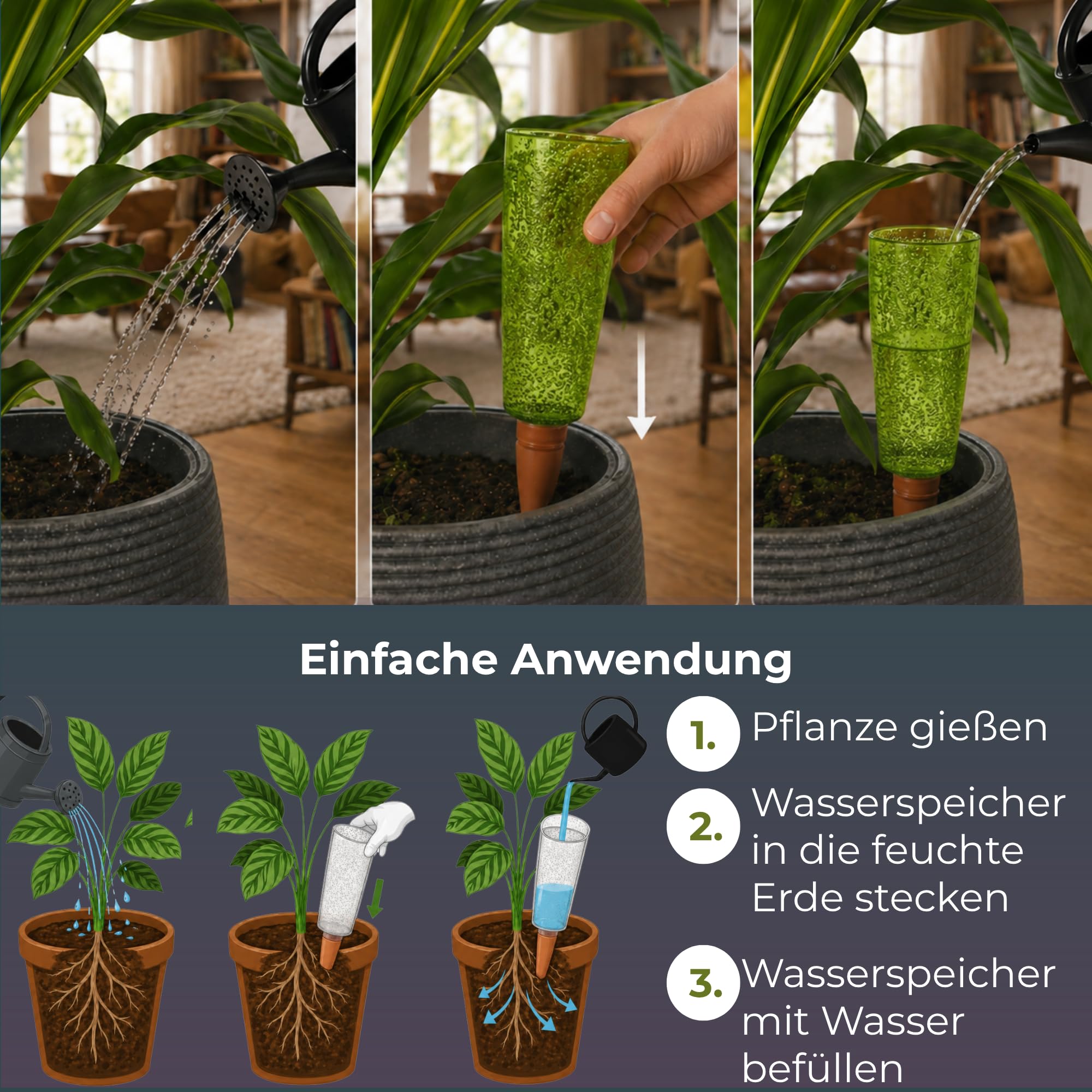 Scheurich Copa M Bewässerung Wasserspender Bewässerungskugel grün transparent (8, Grün)