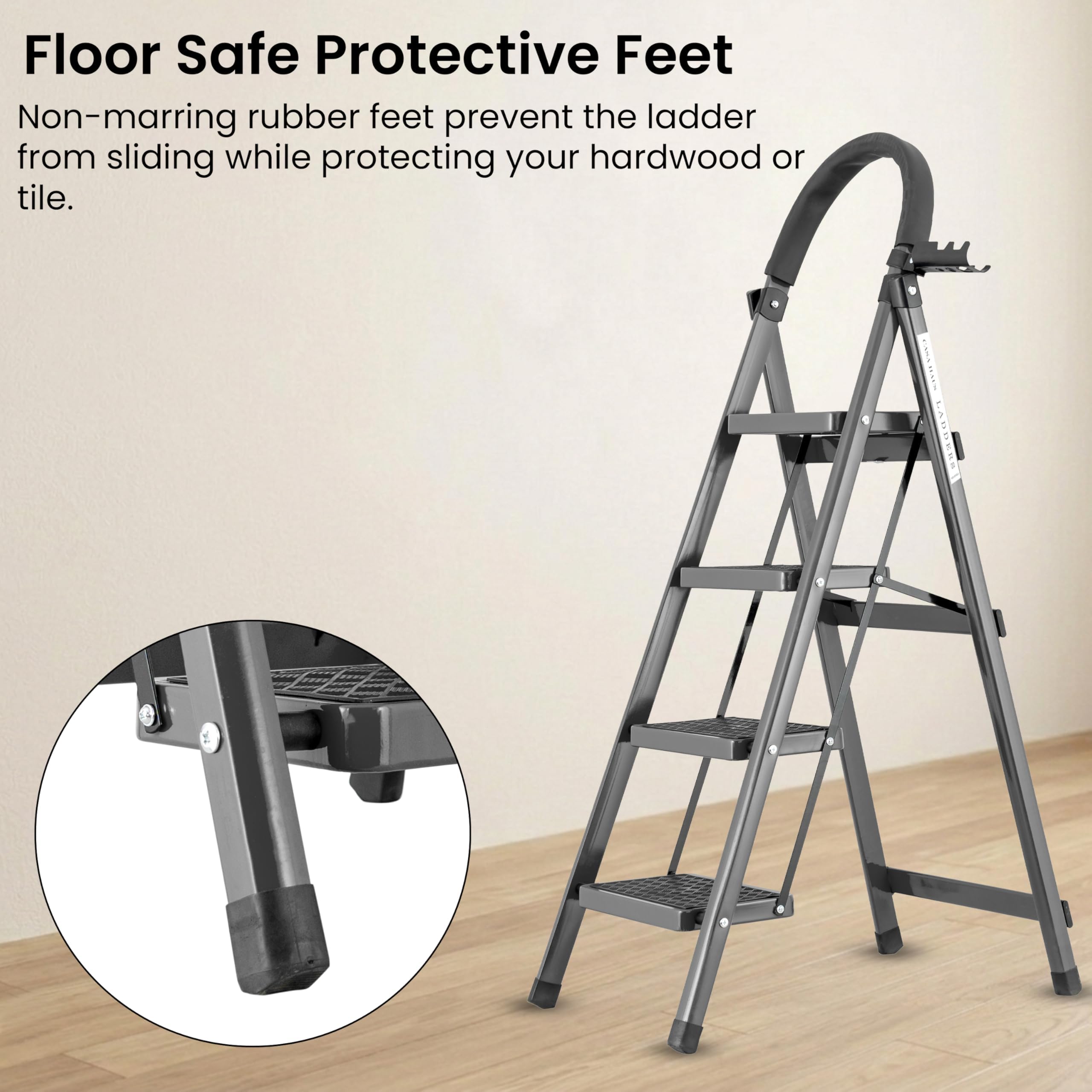 Casa Haus 4 Step Ladder - Heavy Duty & Foldable -6 Casa Haus 4 Step Ladder - Heavy Duty & Foldable -6