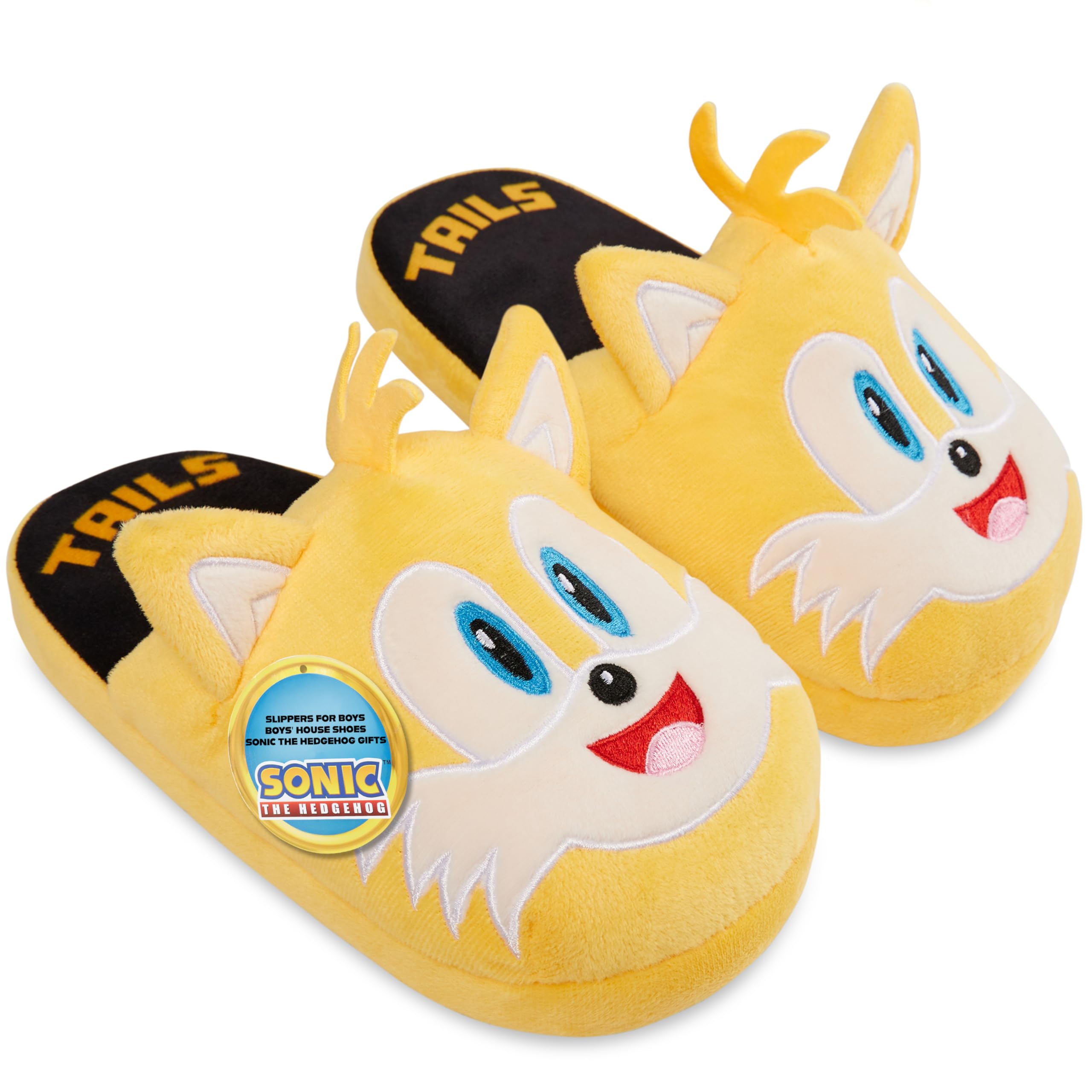 Get Trend Sonic The Hedgehog Chaussons Enfant Garçon 3D Peluche - Pantoufles Chaudes Antidérapantes Pour Maison, Cadeau Gamer Idéal