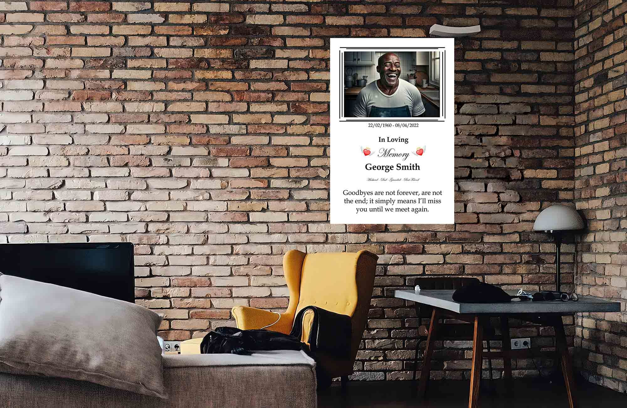Artley Prints - Personalisierte Leinwandbilder im Hochformat, Weiß, Gedenk, Trauerkunstwerk | Wandbehang für Zuhause, Wohnzimmer, Schlafzimmer, groß, 86 x 61 cm, A1
