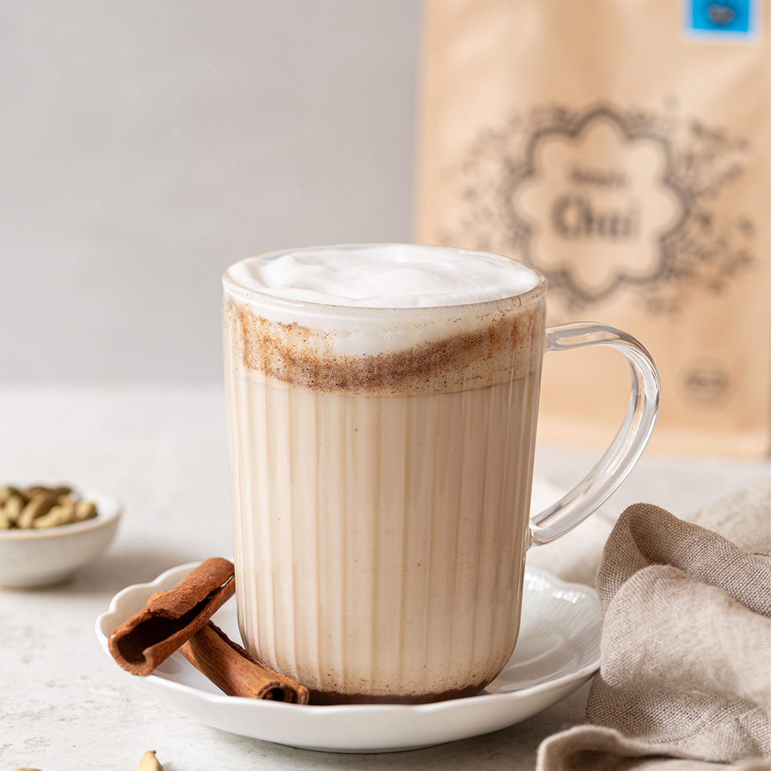 Simply Chai Bio & Vegan Not Sweet Chai Latte - 500g | Ungesüßter indischer Gewürztee, ohne Zuckerzusatz, instant Chai Tee, kleines Ritual für gemütliche Momente