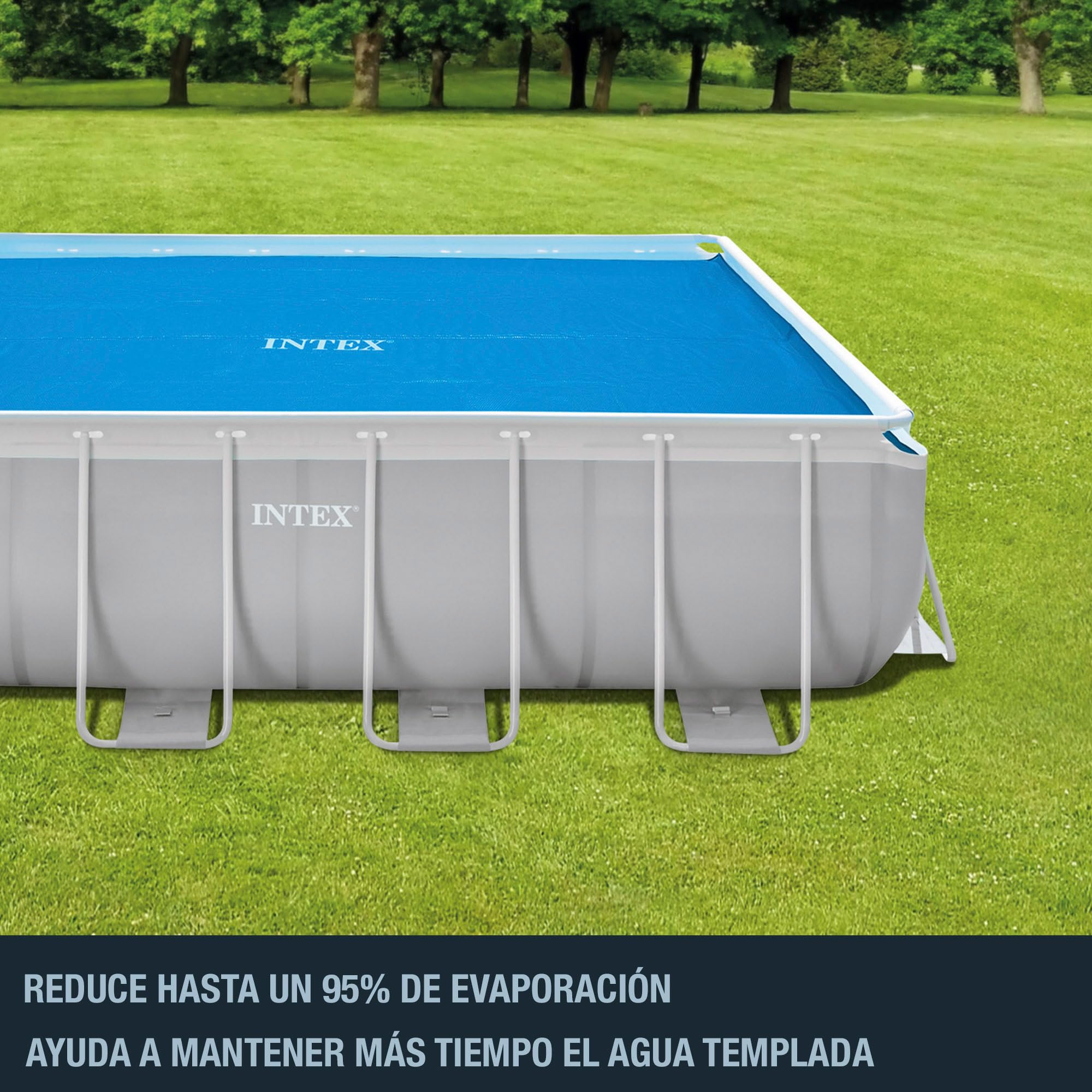 Intex Solarabdeckplane für Ultra Frame rechteckig 400 x 200 cm, Stärke 160 Mikron, Fertigungsmaß: 378 x 186 cm, 28088, Blau