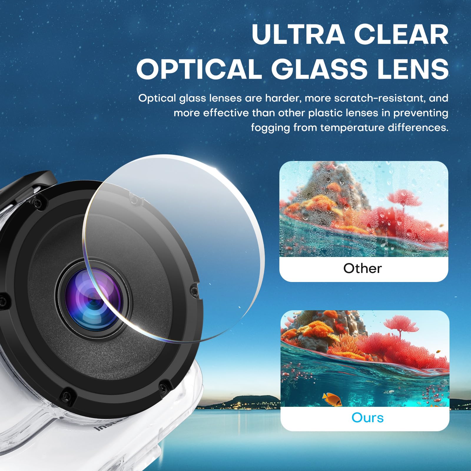 Housse étanche 60m Pour Insta360 X3 - Coque De Plongée Sous-marine, Protection Chocs, PMMA Transparent
