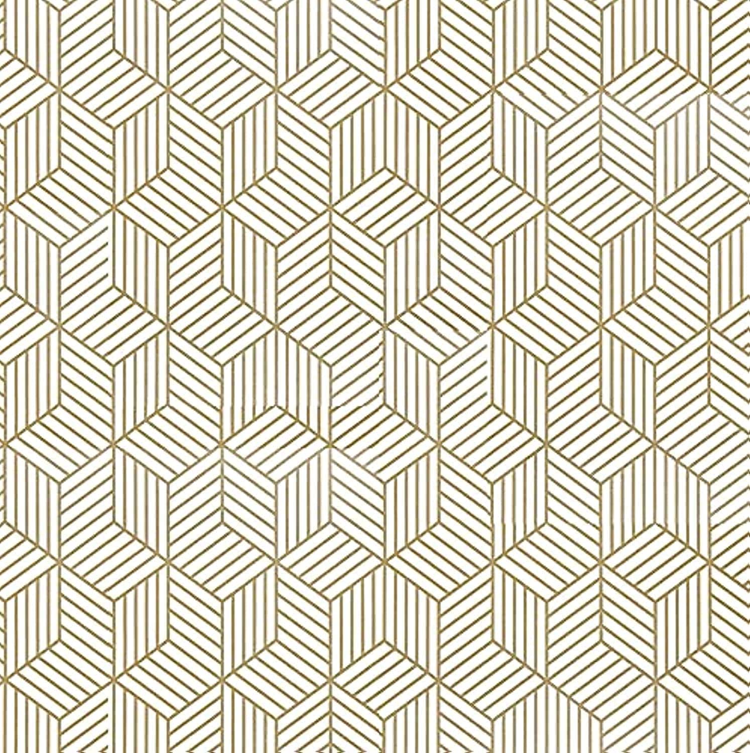 Vinyl Peel and Stick Hexagonal Wallpaper Waterproof 45cm × 300cm