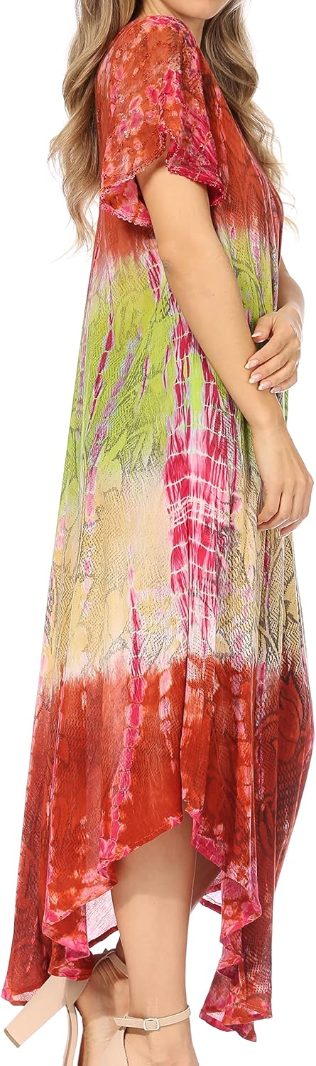 Sakkas Mika Ombre Floral Caftan Dress - Image 4