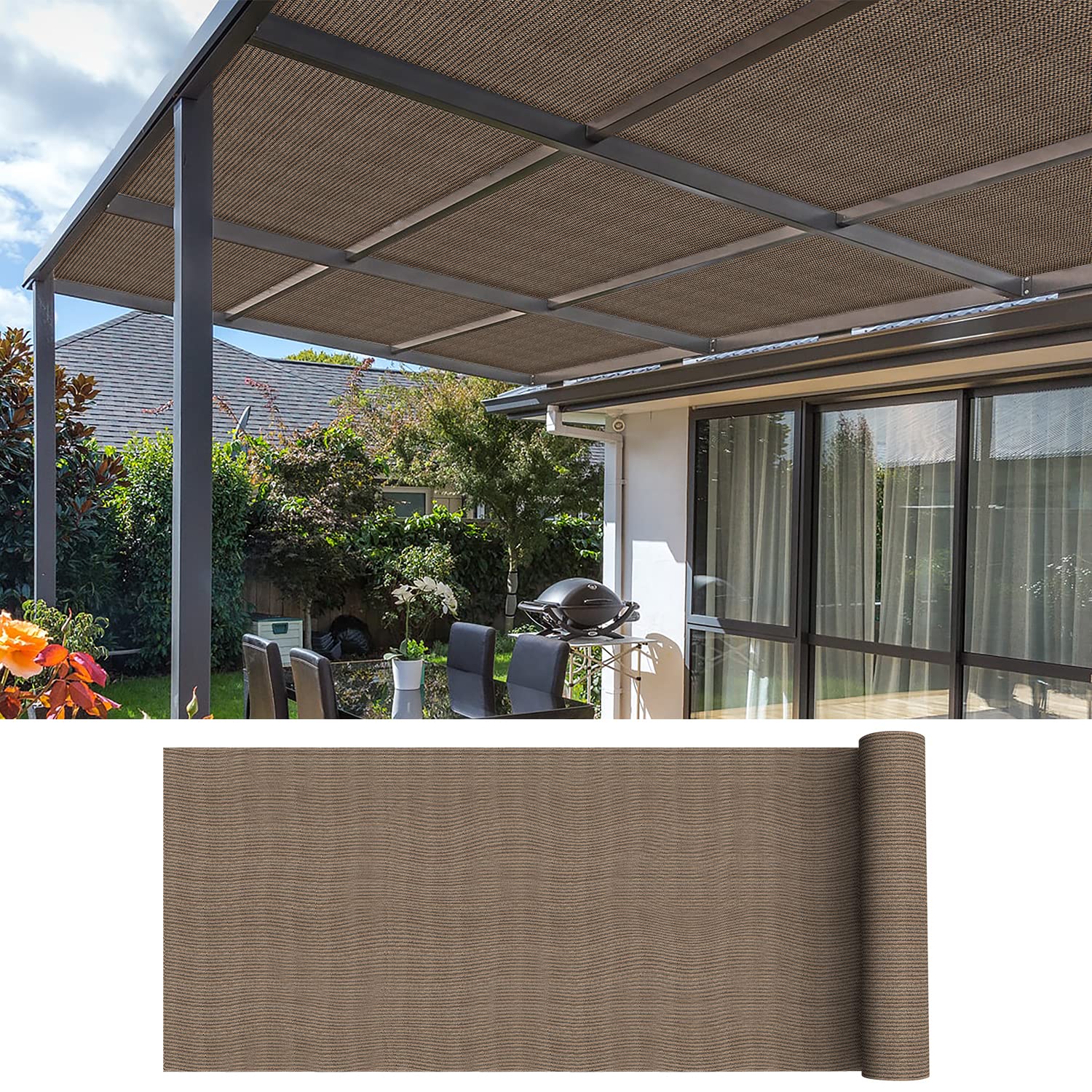 sonnensegel coop ECOOPTS 1,8 x 157 m Sonnenschutzrolle, Sonnensegel, Deckensegel, Sonnenschutz, UV-Verstopfungsabdeckung für Außenbereich, Hinterhof, Terrasse, Pergola, Gewächshaus, Pflanzen (braun) Kosmetik aluminum fixie Größe:6 Monate Kristall-Velos neu und gebraucht
