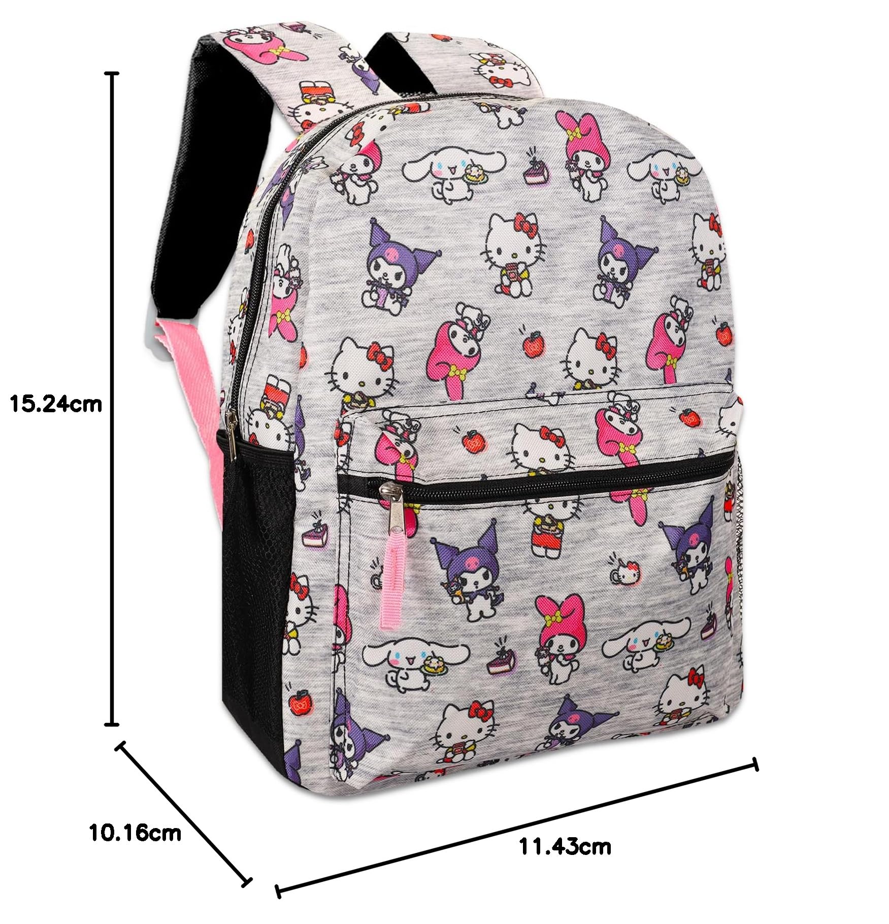 Hello Kitty Rucksack-Set mit 40,6 cm Rucksack, Lunchbox, Wasserflasche, Aufklebern | Hello Kitty Schulbedarf
