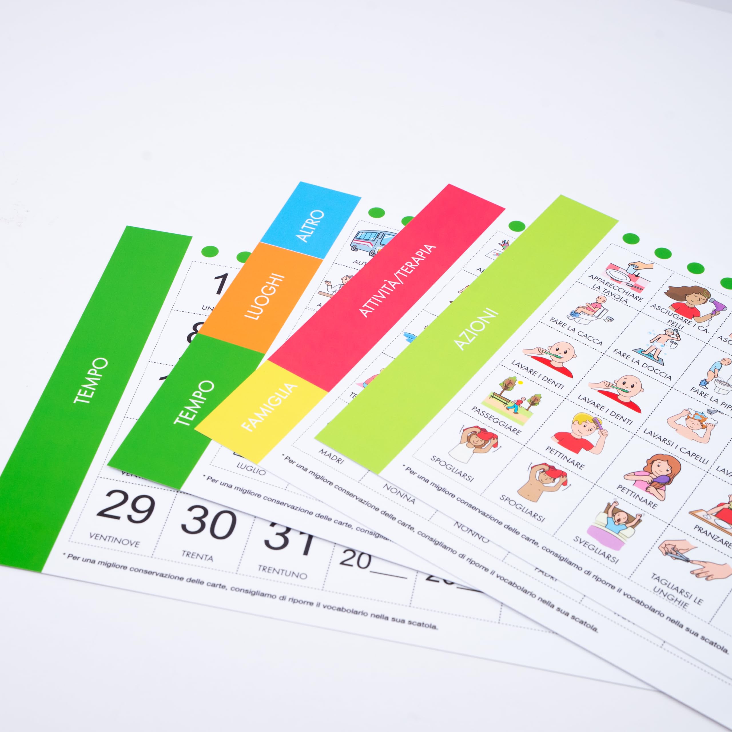 Organizer per bambini: agenda giornaliera strutturata con 140 carte vocabolario e pittogrammi per autismo/ADHD - routine giornaliere efficaci con aiuti visivi per bambini con ASD (italiano)