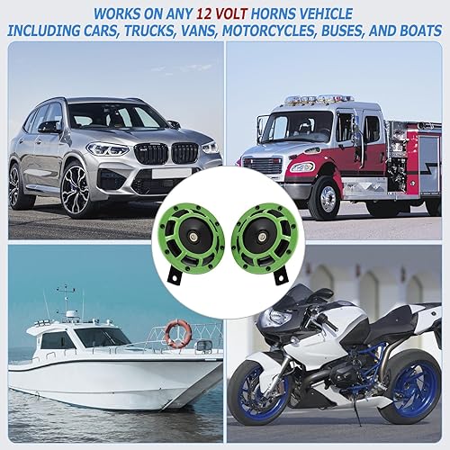 Vista 22 de CARMOCAR Eletric - Kit de bocina de coche de 12 V 135 db, súper ruidoso, tono alto y bajo, kit de bocina gemela de metal con soporte para autos