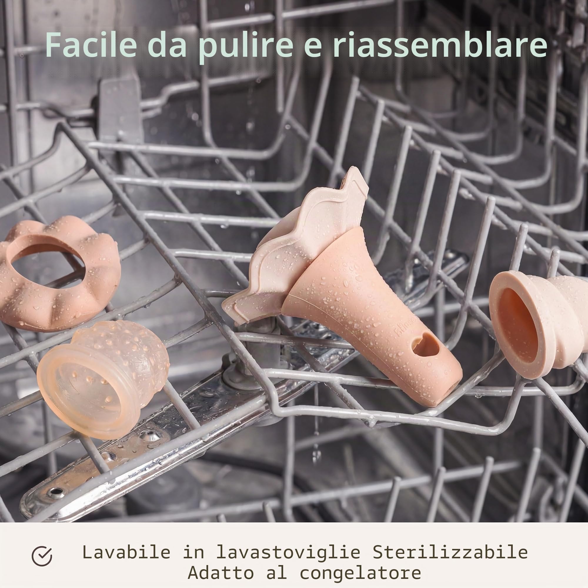 Moonkie succhietto per bambini con vassoio per congelatore, silicone senza BPA, 1 pezzo