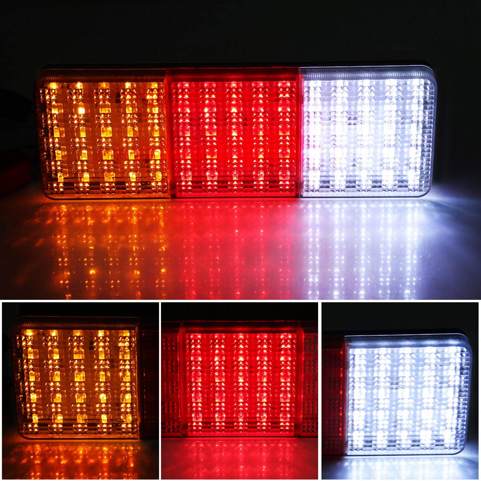 Luz trasera, señal de giro, 2 x 12 V 75 LED, camión, remolque, barco, freno trasero, luz trasera inversa, lámpara indicadora impermeable