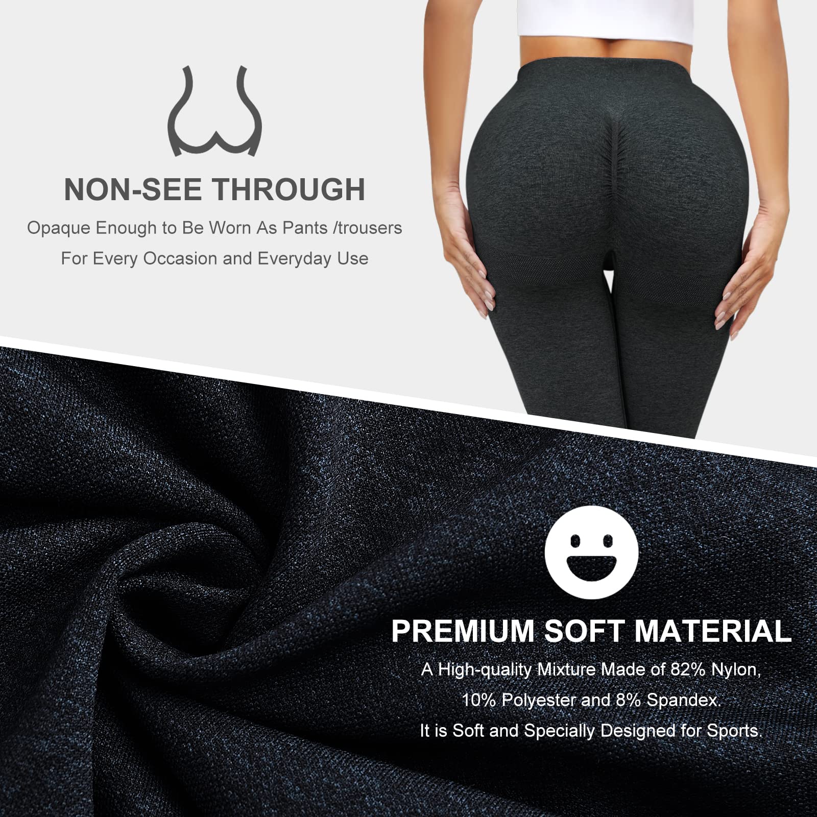 Leggins Mujer Push Up 3/4 Capris Mallas Pantalones Deportivos Anticeluliticos Yoga Leggings de Cintura Alta Elásticos Barriga Control Pantalones Deporte para Fitness Correr