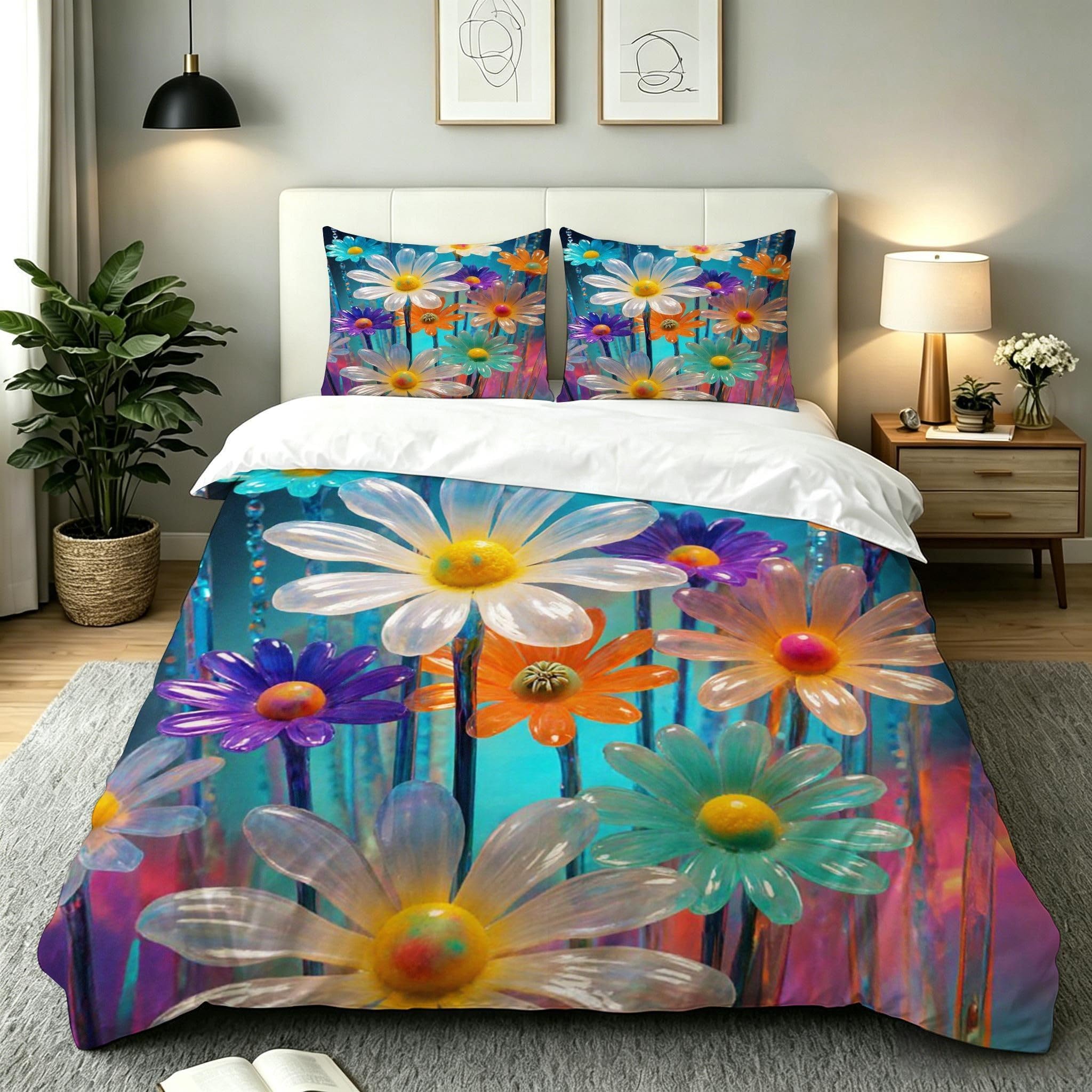 Parure de lit 220x240 imprimé floral pour illuminer votre chambre ou dortoir