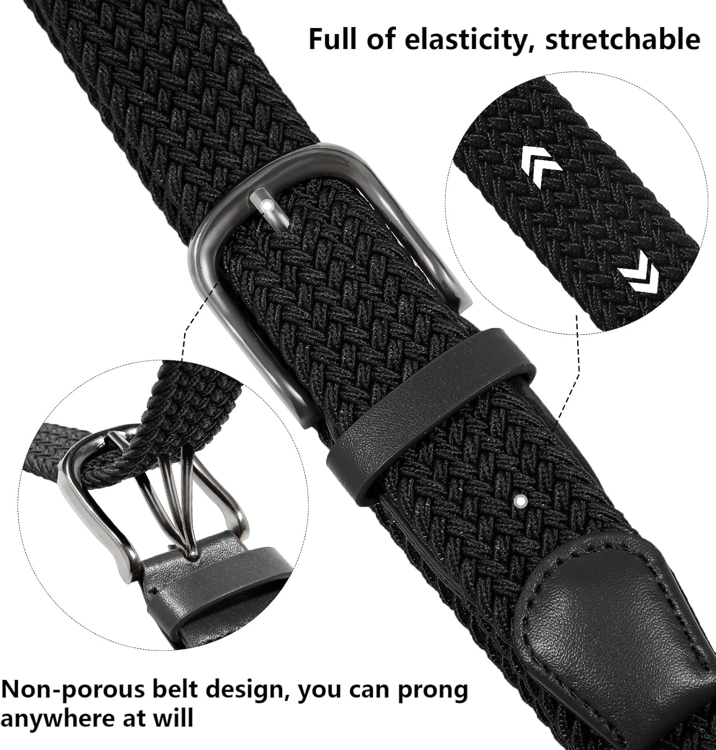 AWAYTR Boys Elastic Braided Belt - Pin Buckle Stretch Golf Baseball Belt for Boys and Girls Aged 4-12 Years - Image 2