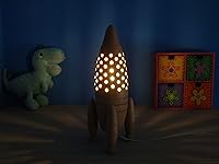Vista 1 de Lámpara de cohete espacial, lámpara de madera cohete para niños