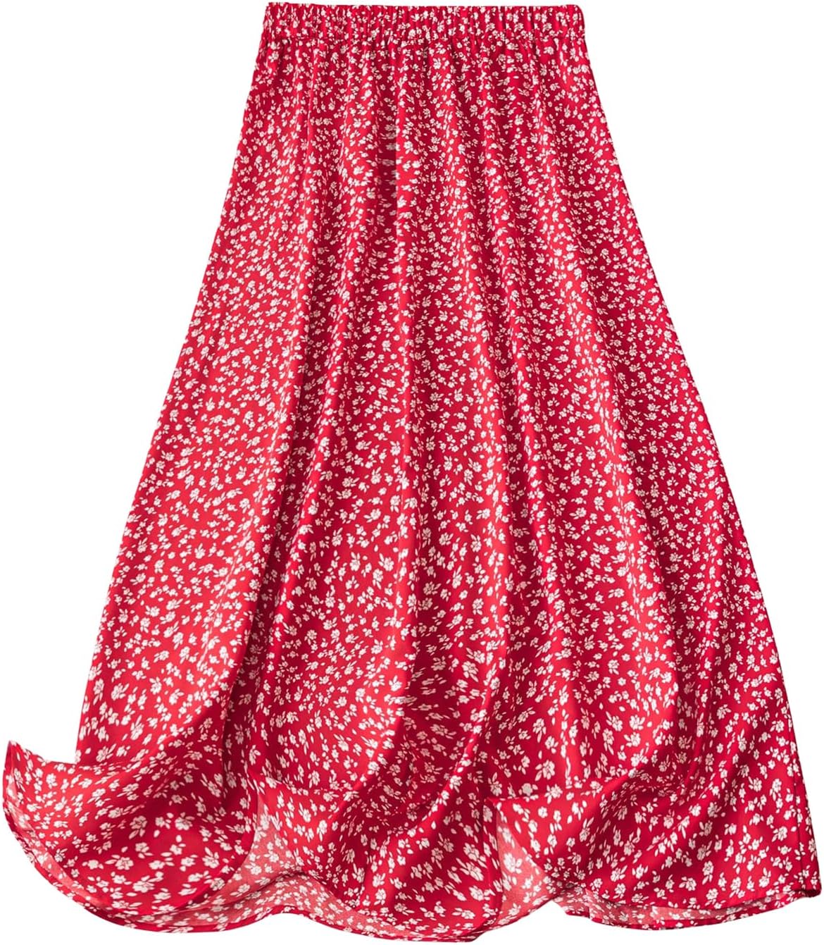 GORGLITTER Women's Plus Size Skirt Boho Trendy Summer Vacation Floral Midi Skirts High Waisted A Line Flowy Maxi Skirt - Image 2