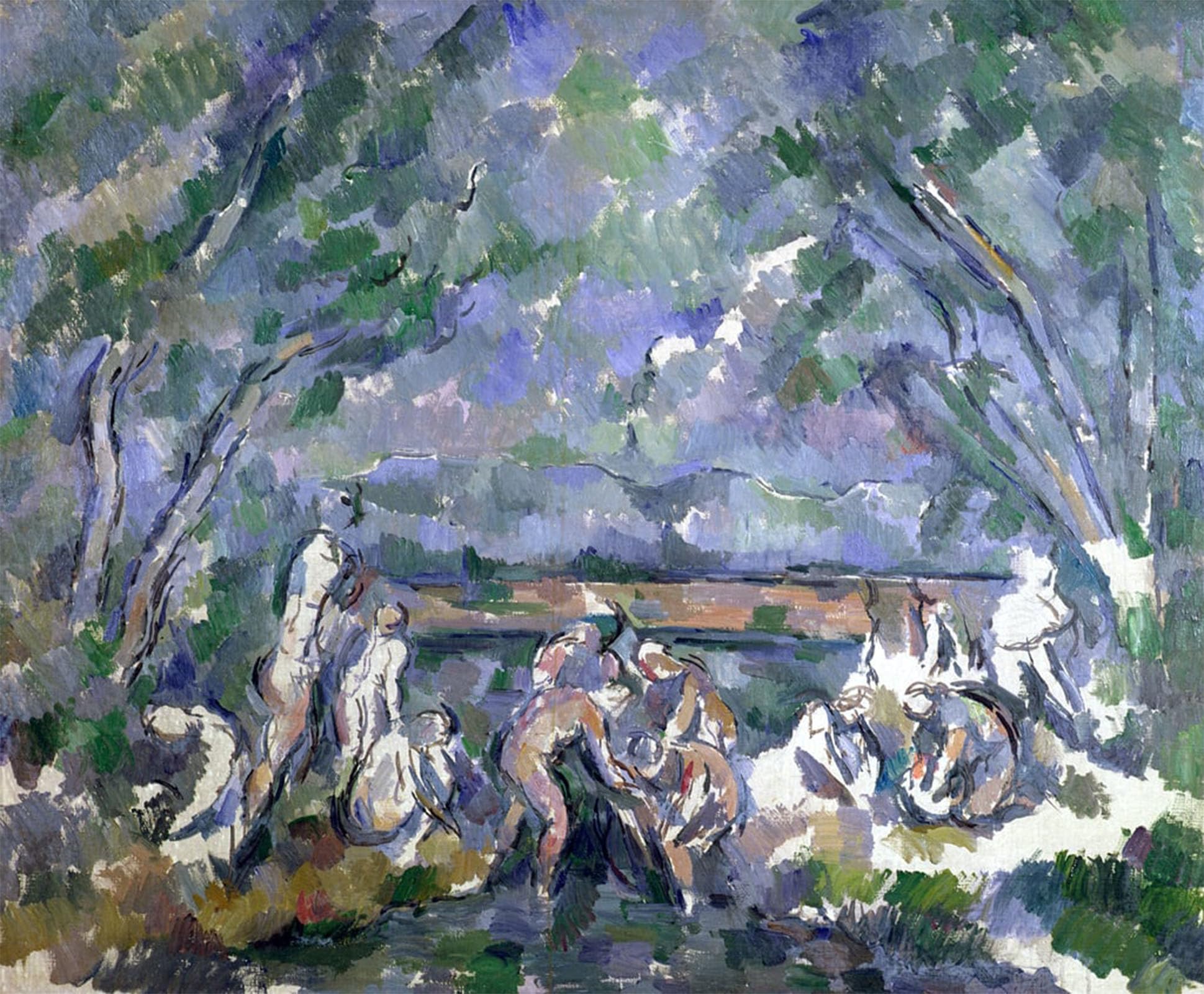 Affiche de Arts les Baigneuses Paul Cézanne impression sur toile haute définition 60x90cm