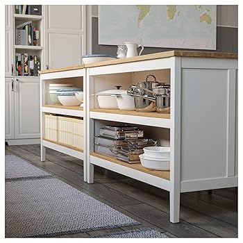 Ikea TORNVIKEN wyspa kuchenna, 126x77 cm, złamana biel/dąb